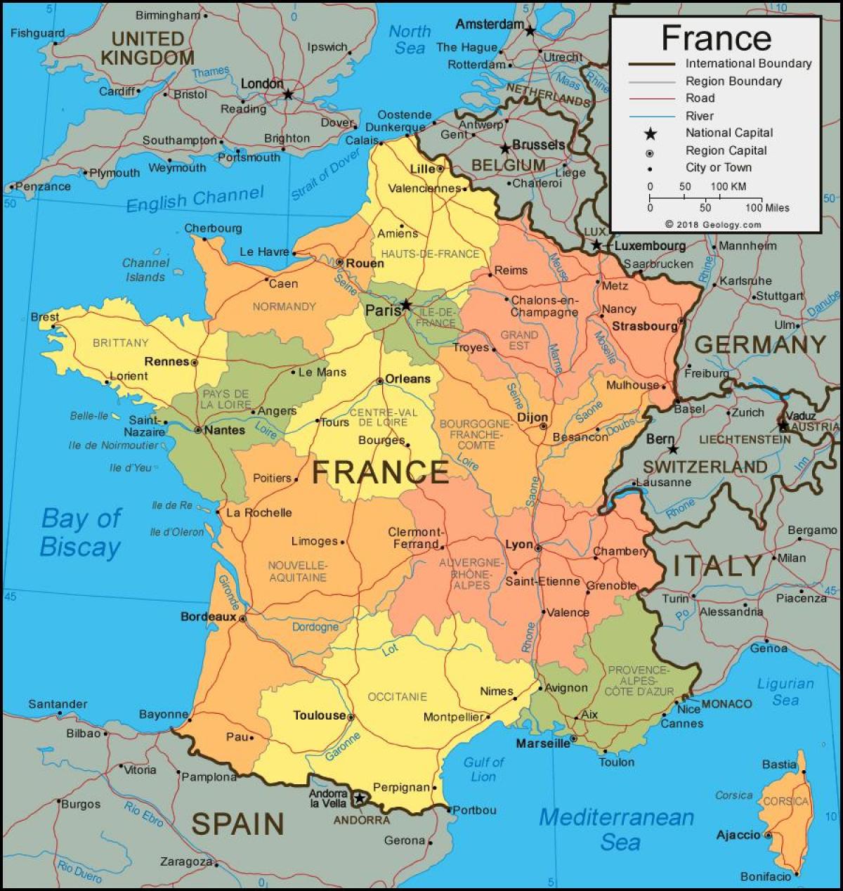Map of the country France