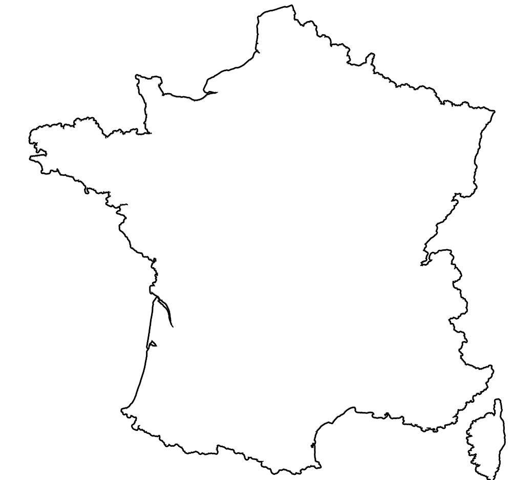 France Printable Blank Map