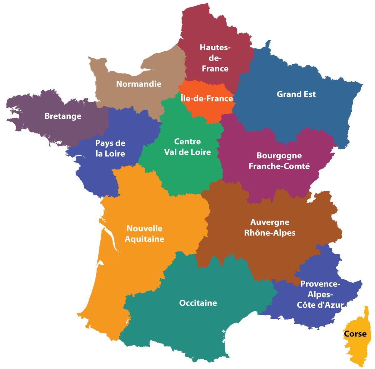 Map Of France Regions Political And State Map Of France   France Regions Map 