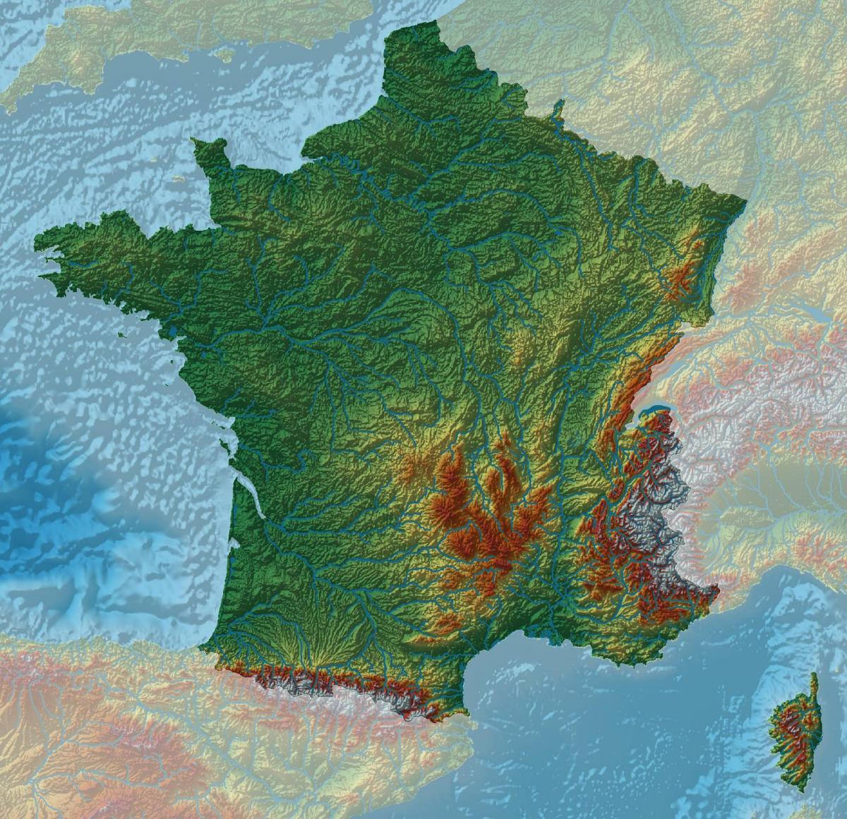 France altitude map
