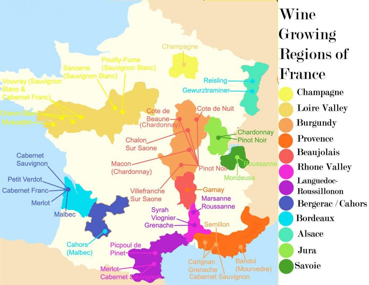 France vineyards map